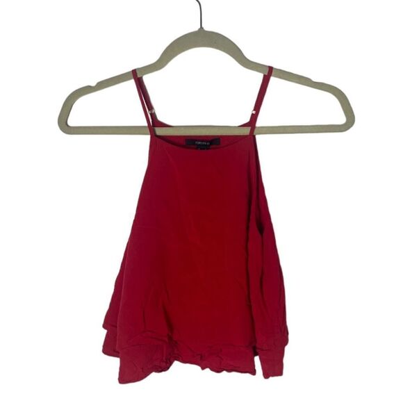 Forever 21 Red Ruffled Crop Top - Size S - Picture 2 of 4